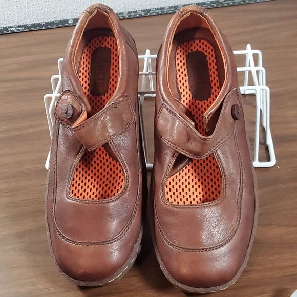 BORN Brown Mary Jane Leather Flat Shoe‎ size US 10/ EUR 42 Thick Gummy Sole - Picture 6 of 11